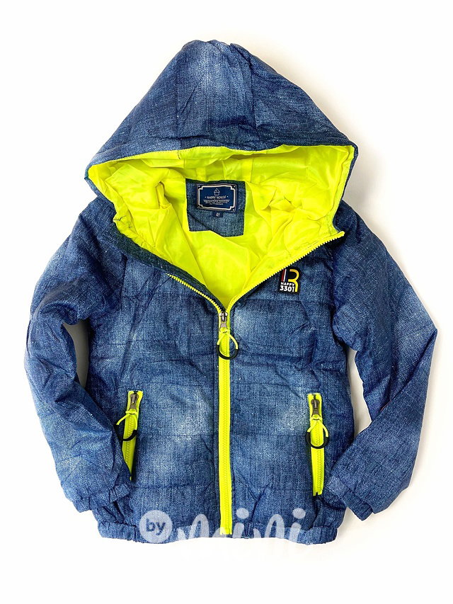 Přechodová bunda jeans/lemon