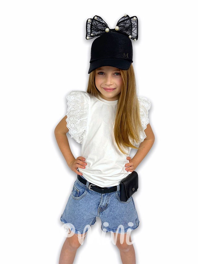 Ripped jeans kraťasy s páskem