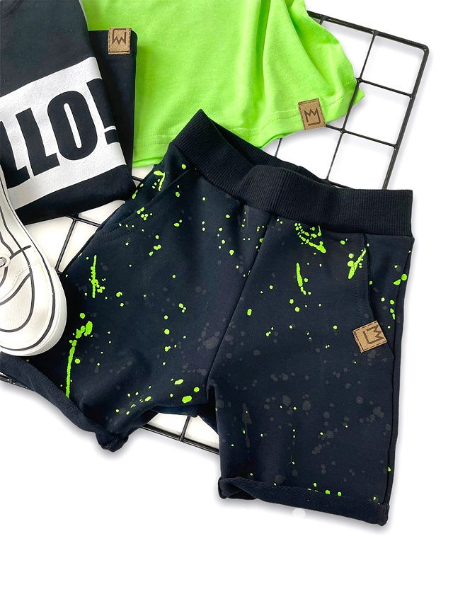 Splash kraťasy BASIC black/neon green