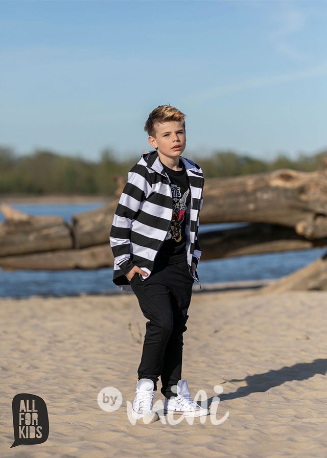 Jogger bavlněné tepláky s kapsami - černé