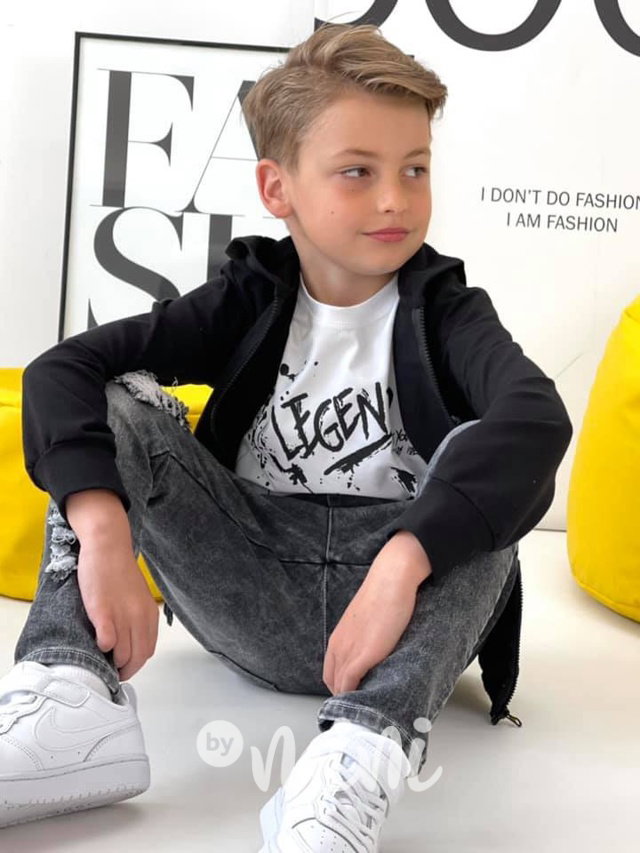 Potrhané soft jeans black kalhoty