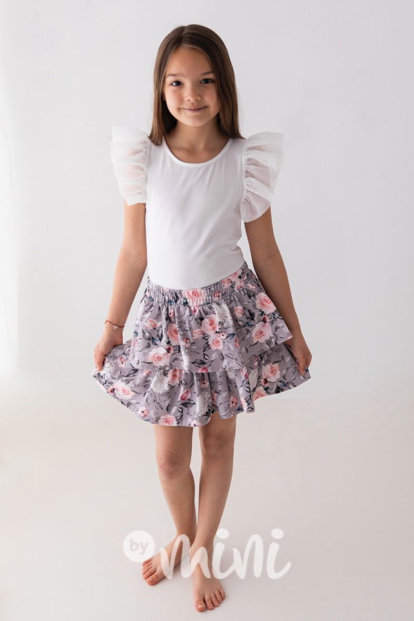 White blůzka s tylovými rukávy Lily Grey