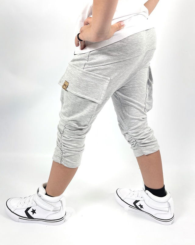 Šedé letní baggy kapsáče