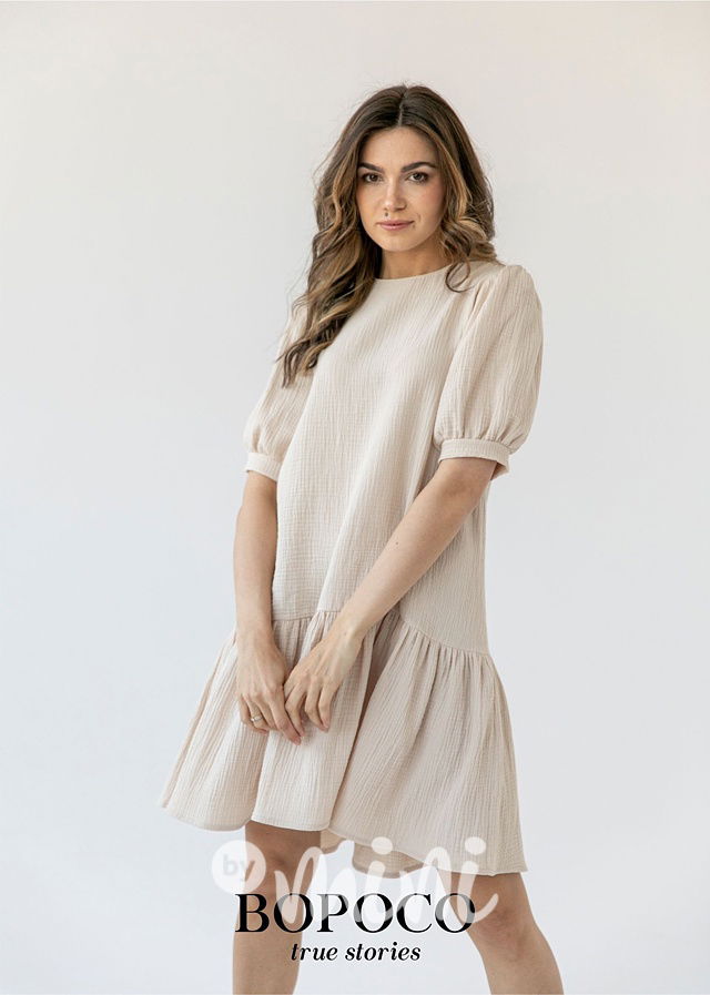 Mušelínové šaty beige