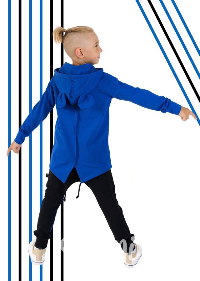 Street boy baggy tepláky black/royal blue