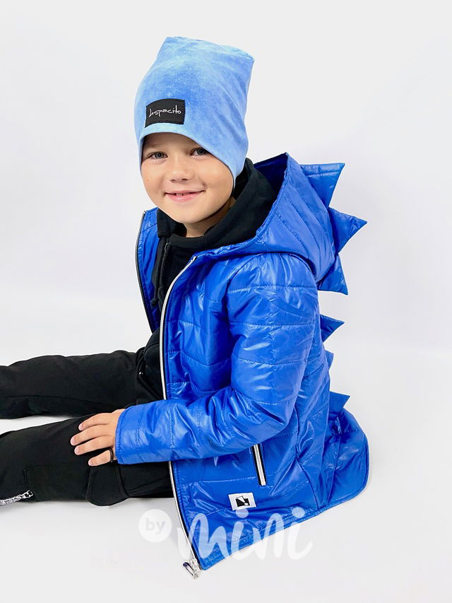 Prošívaná long bunda DINO - modrá