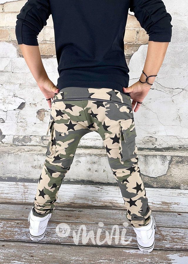 ARMY stars baggy kapsáče zip nude