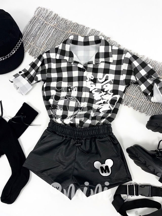 Black karo MICKEY košile