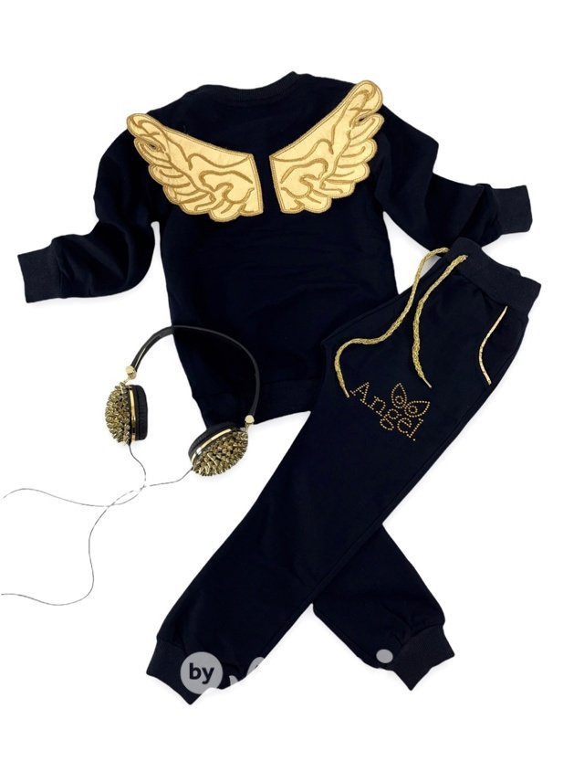 ANGEL gold wings tepláková souprava černá