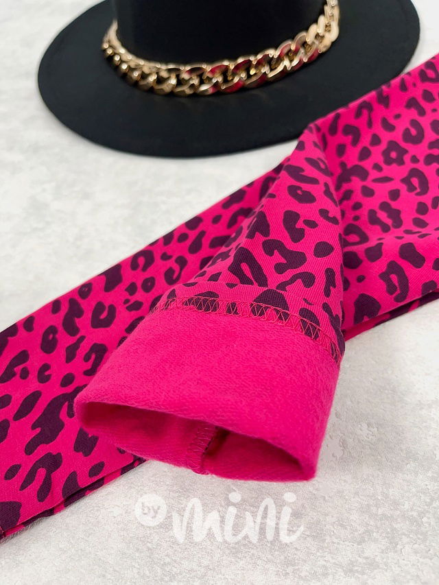 THERMO zateplené legíny Lily Grey - leopard passion