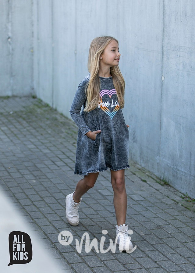 Jeans šaty LOVE acid black