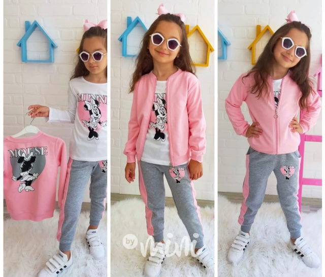 3-dílný pink set Minnie