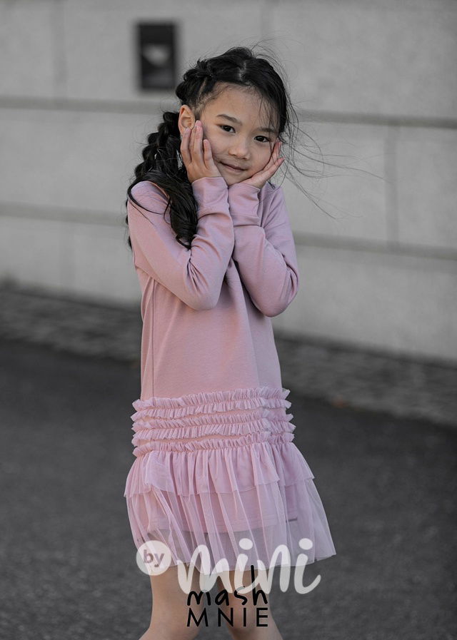 Hoodie šaty s tylem pink *MashMnie*
