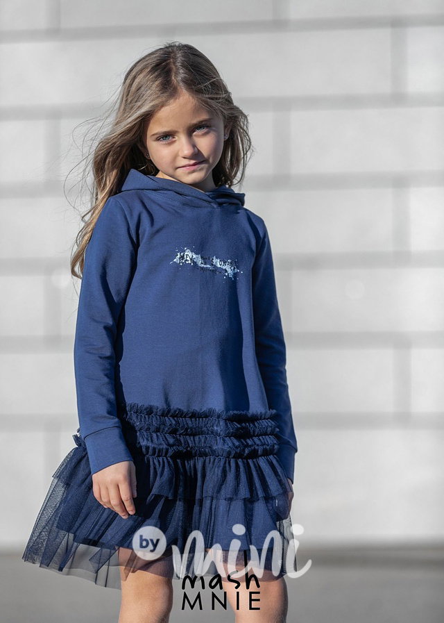 Hoodie šaty s tylem blue *MashMnie*