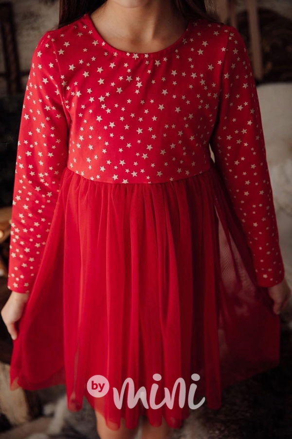 Vánoční tylové šaty se zlatými hvězdičkami Lily Grey