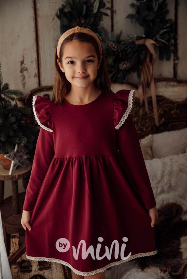 Romantic boho šaty Lily Grey bordo