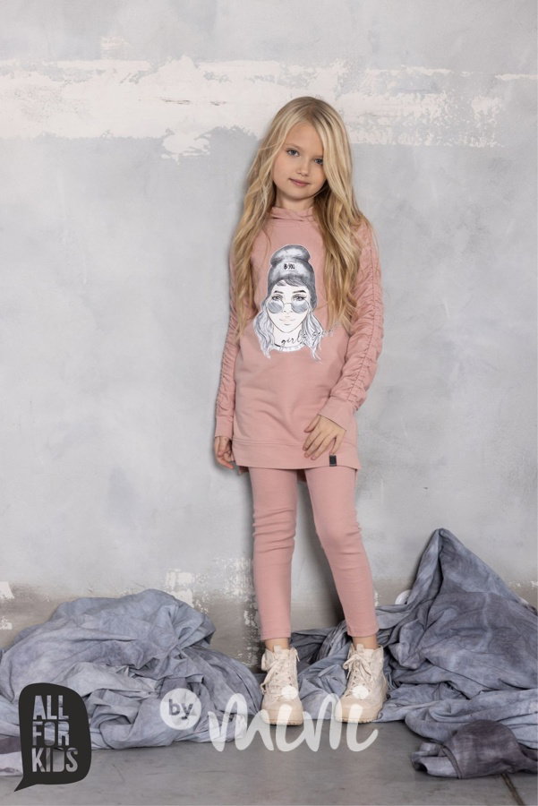 GIRLS mikinová tunika pink