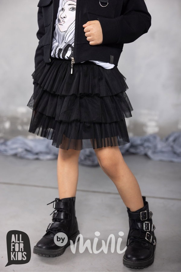 Maxi tylová sukně black