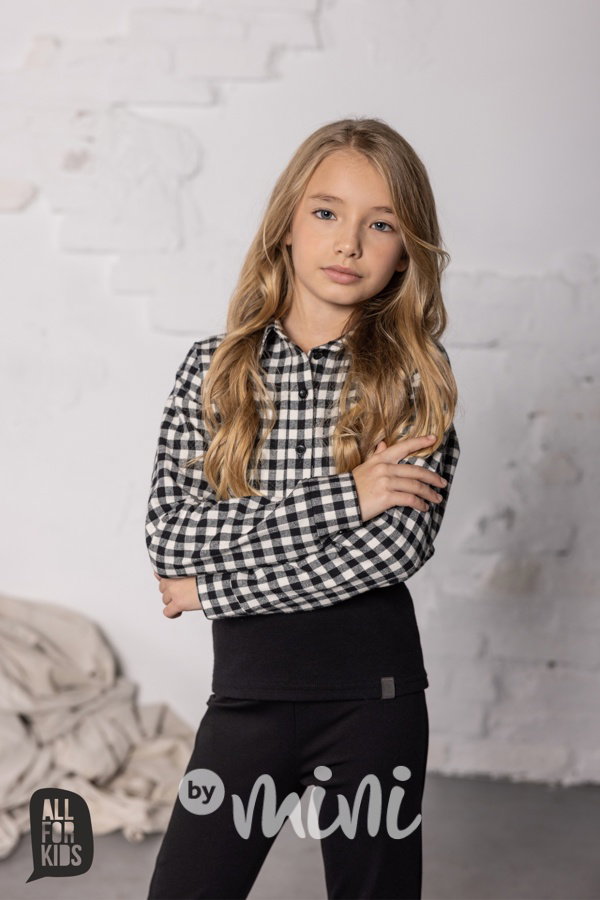 Karo crop košile white/black