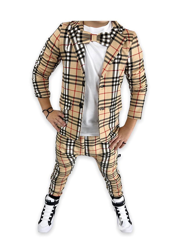 Bílá blůzka s classic karo motýlkem