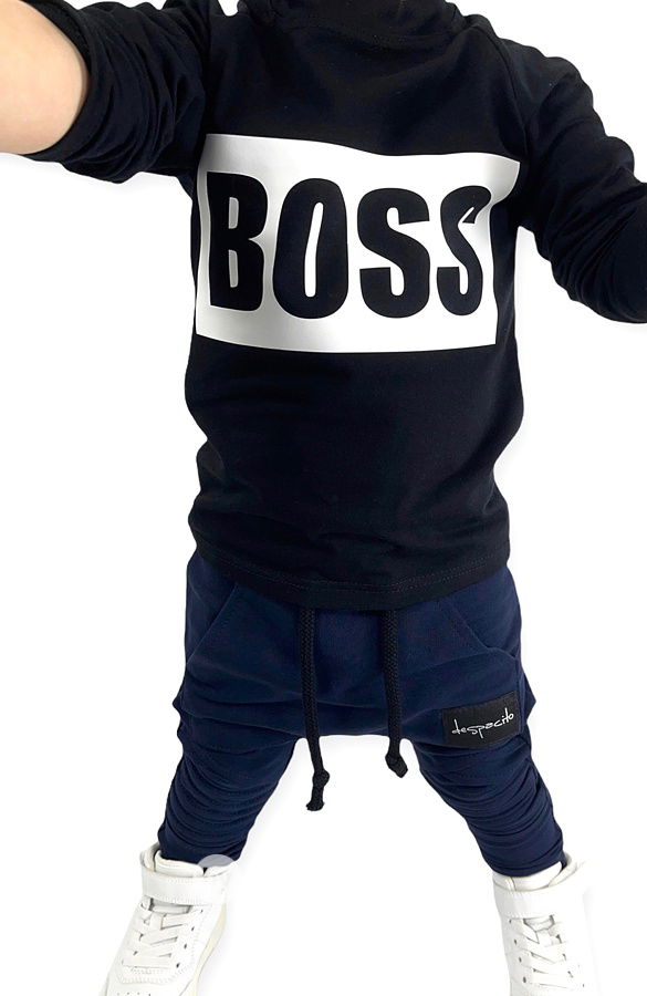 BOSS triko s dlouhým rukávem černé