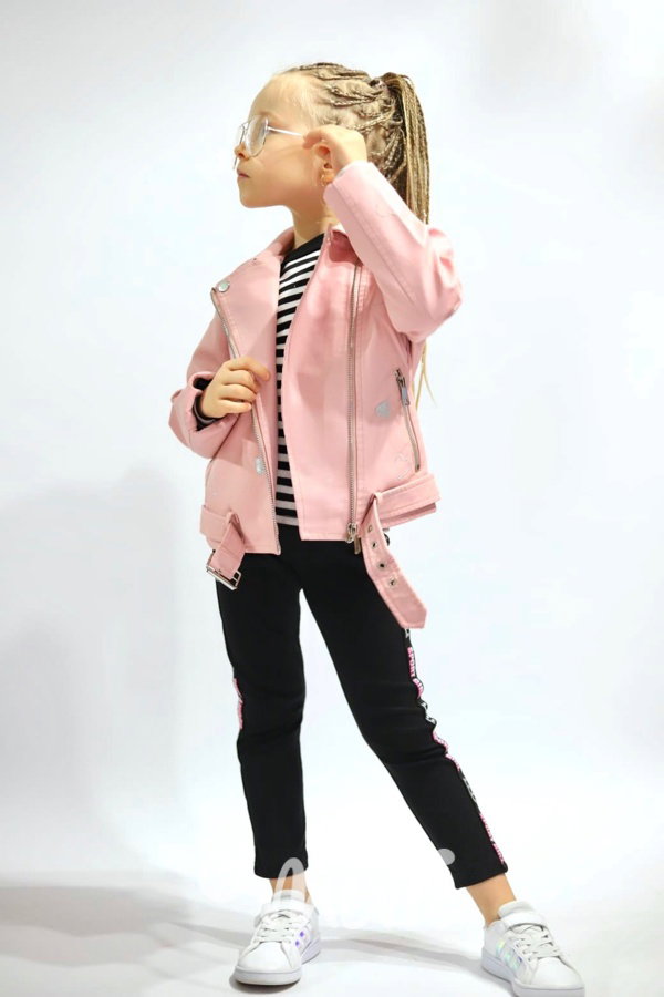 Eco leather bunda srdíčka PINK