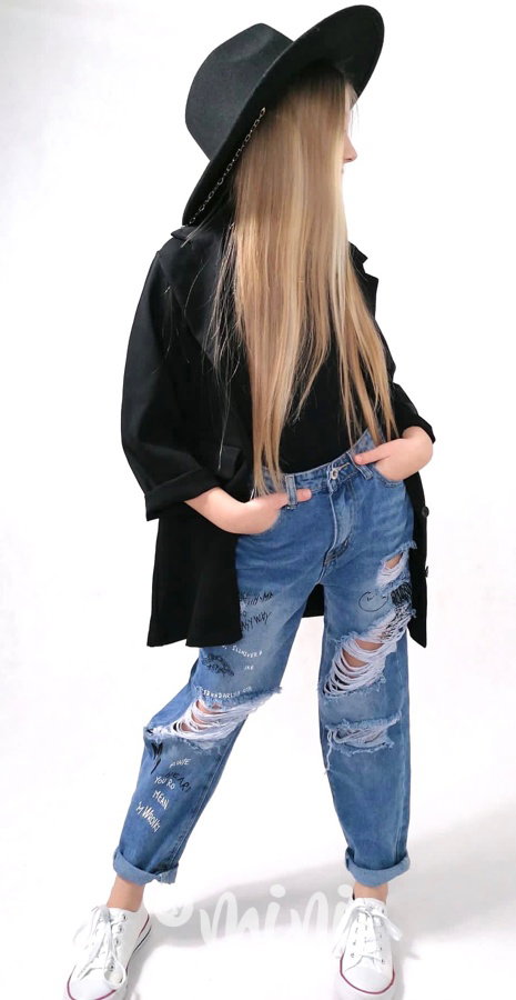 Fashion dlouhé sako oversize black