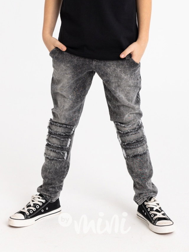 Ripped soft black jeans kalhoty