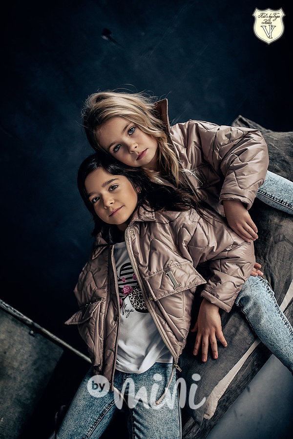 Voga prošívaná oversize crop bunda beige