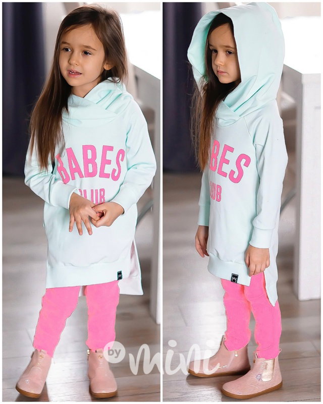 BABES hoodie mikinová tunika + neon legíny