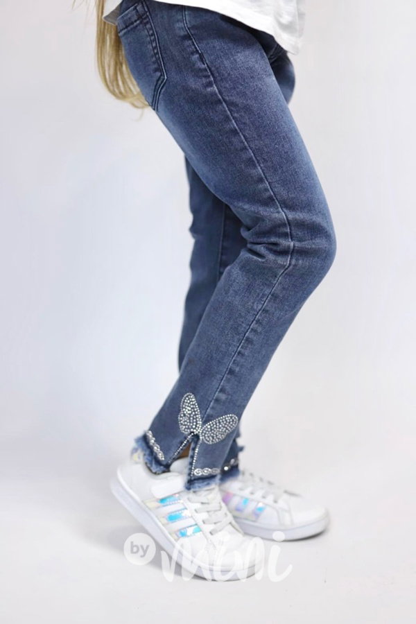Stretch jeans s kamínky
