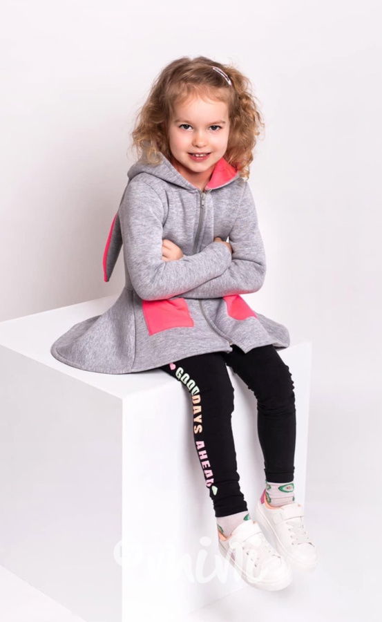 Bunny mikča warm grey/neon pink