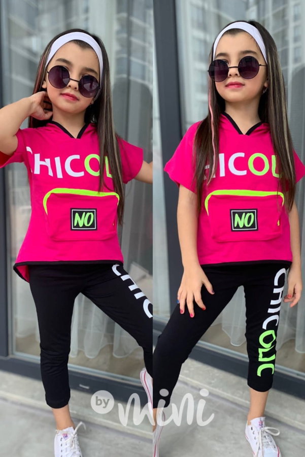 CHICOLIC set s kapsičkou pink/black