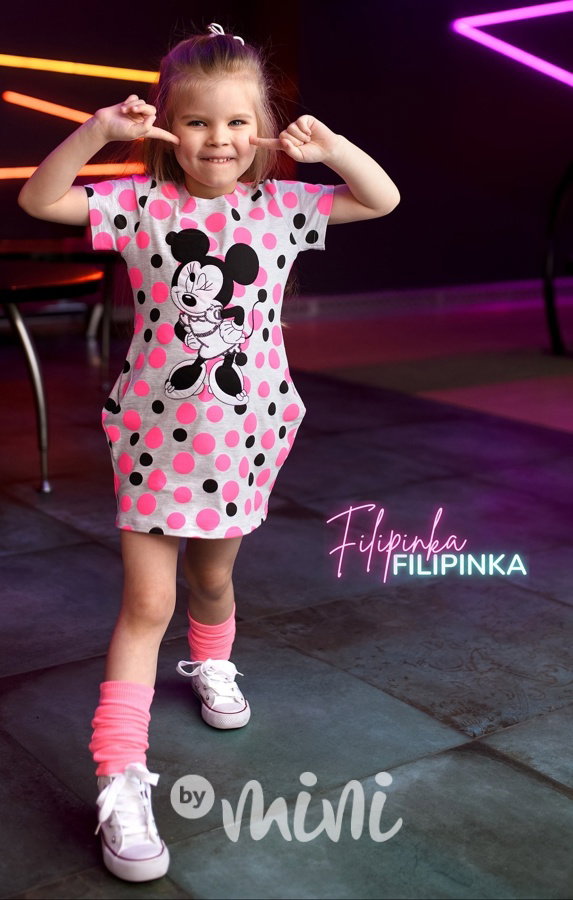 Minnie bubbles tunika šedá