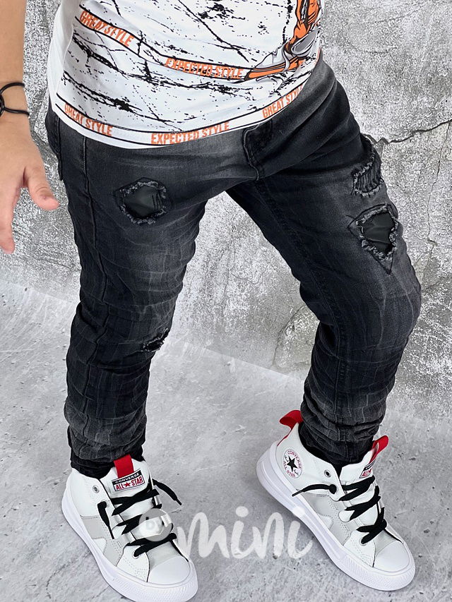 Black ombre ripped jeans