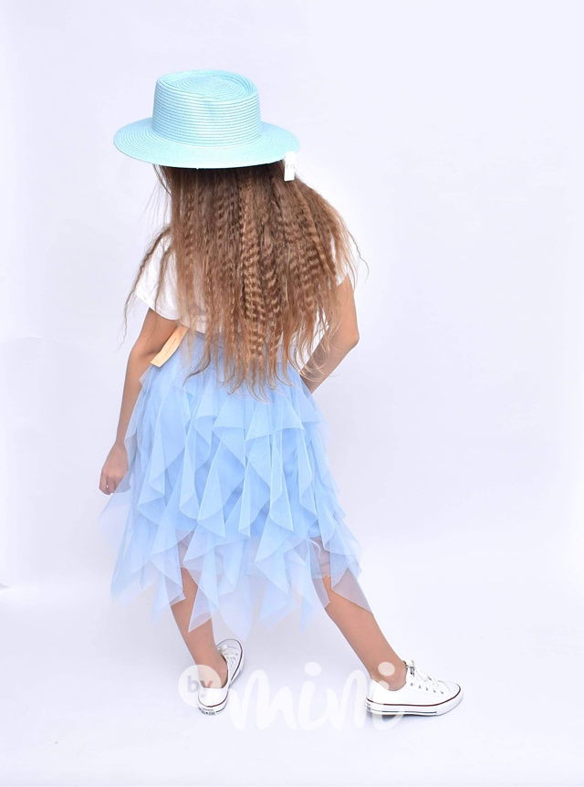 MIDI tylová sukně laguna blue