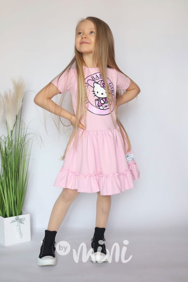 Maxi točivé šaty Hello Kitty pink