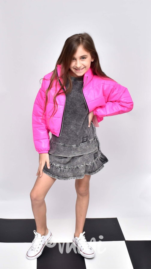 Jarní crop bunda PINK