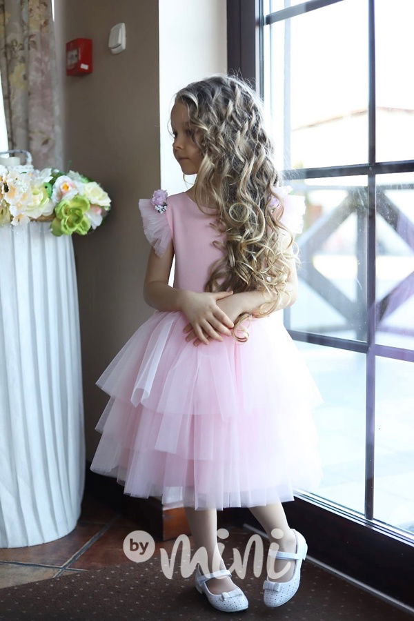 Luxusní světle růžové šaty pro družičky Roses