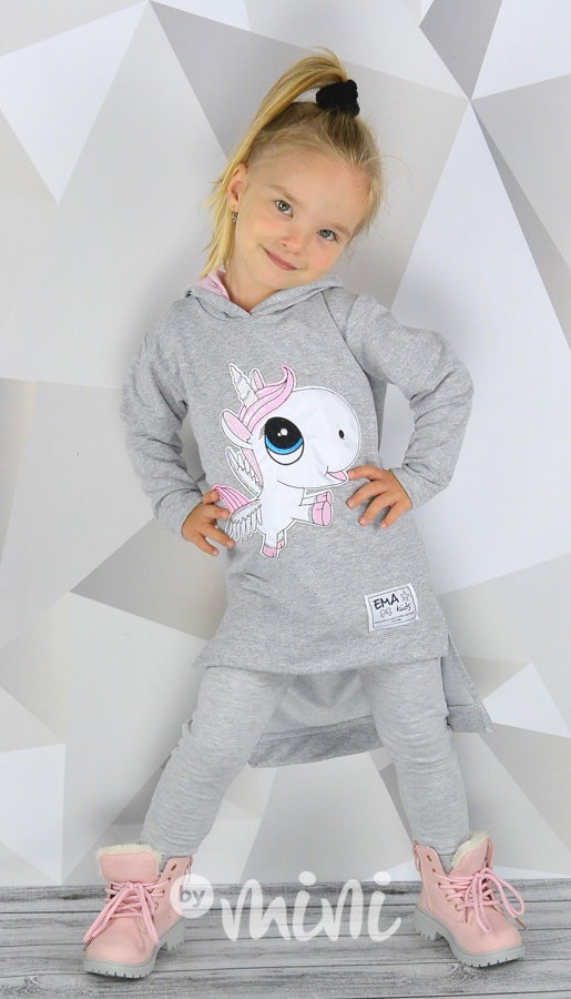 Jednorožec mikina šedá