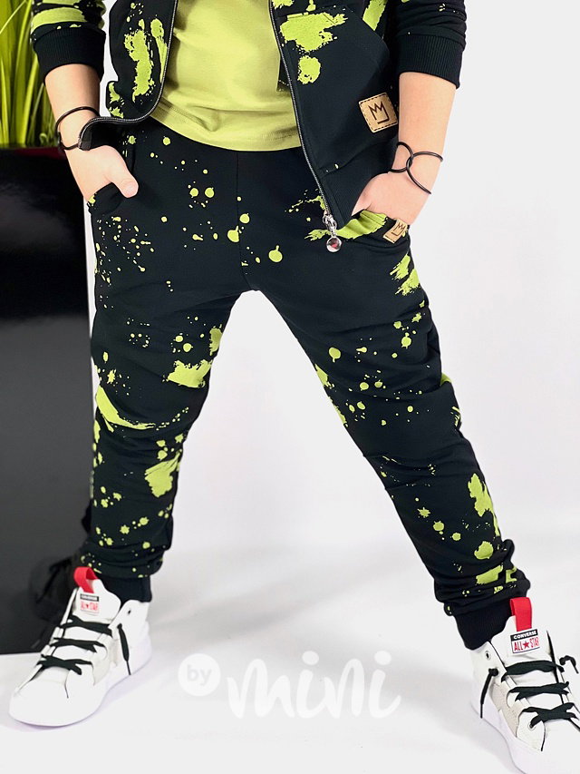 Pistachio splash černé jogger tepláky