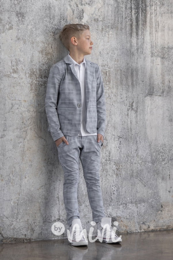 AFK grey/blue karo kalhoty