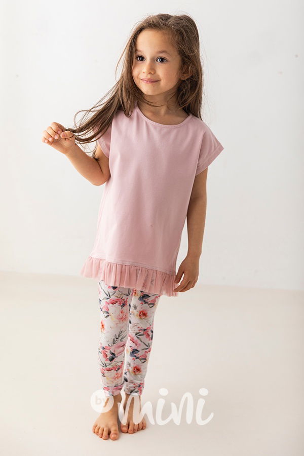 Lily tunika s tylem - pudrová