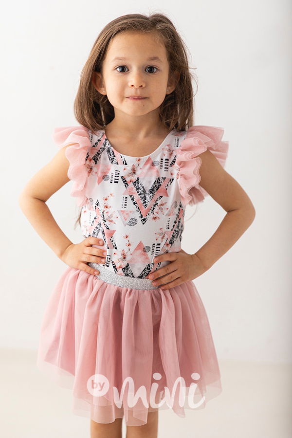 Pudder pink tylová tutu sukně Lily Grey