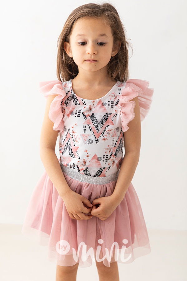 Pudder pink tylová tutu sukně Lily Grey