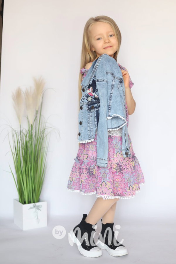 Boho šaty + jeans bunda