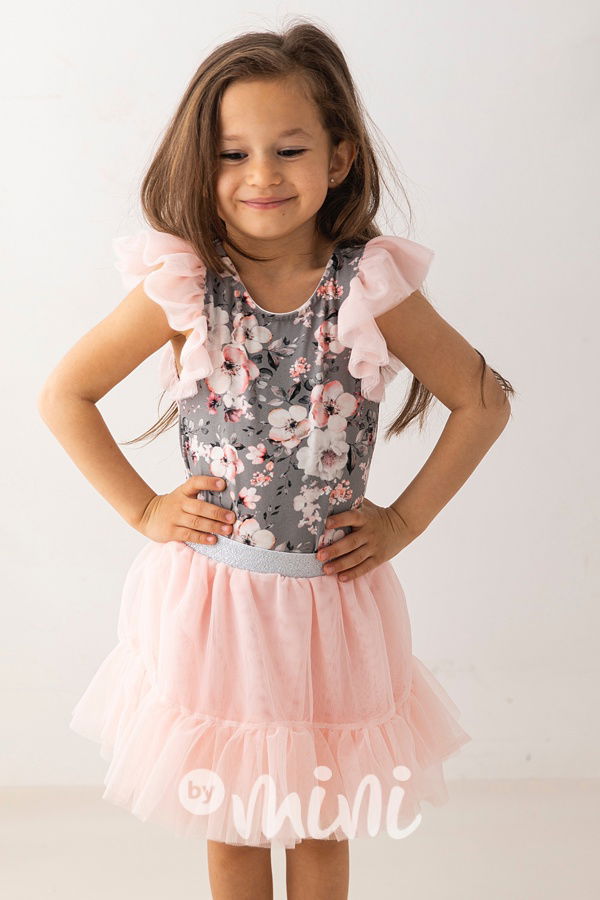 Lososová maxi tutu tyl sukně Lily Grey