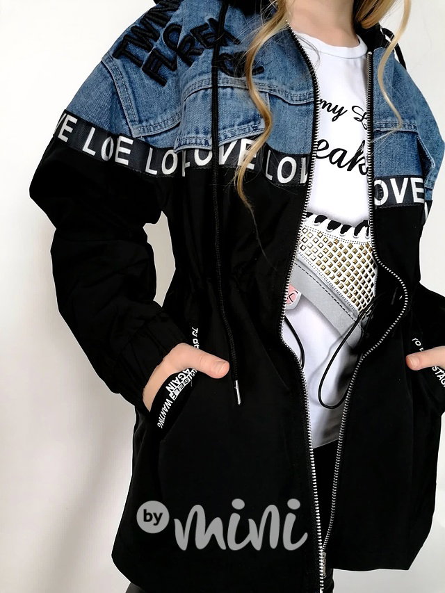 Jeans & Black fashion parka