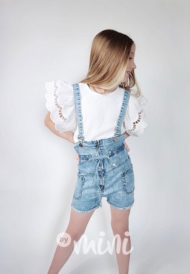 Fashion lacláčové kraťasy jeans blue