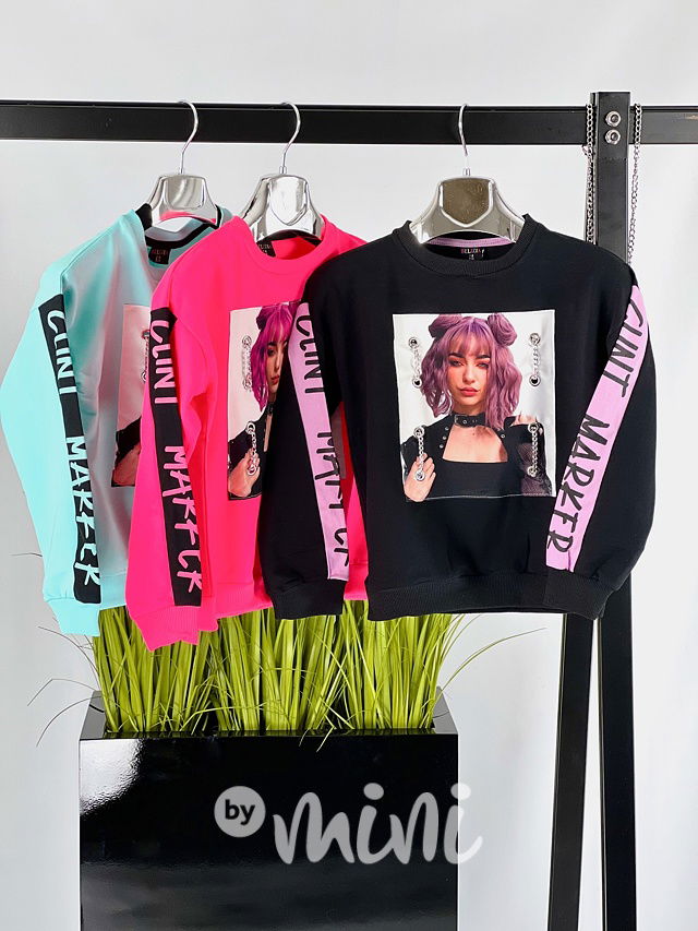 EUFORIA dívčí mikina neon růžová